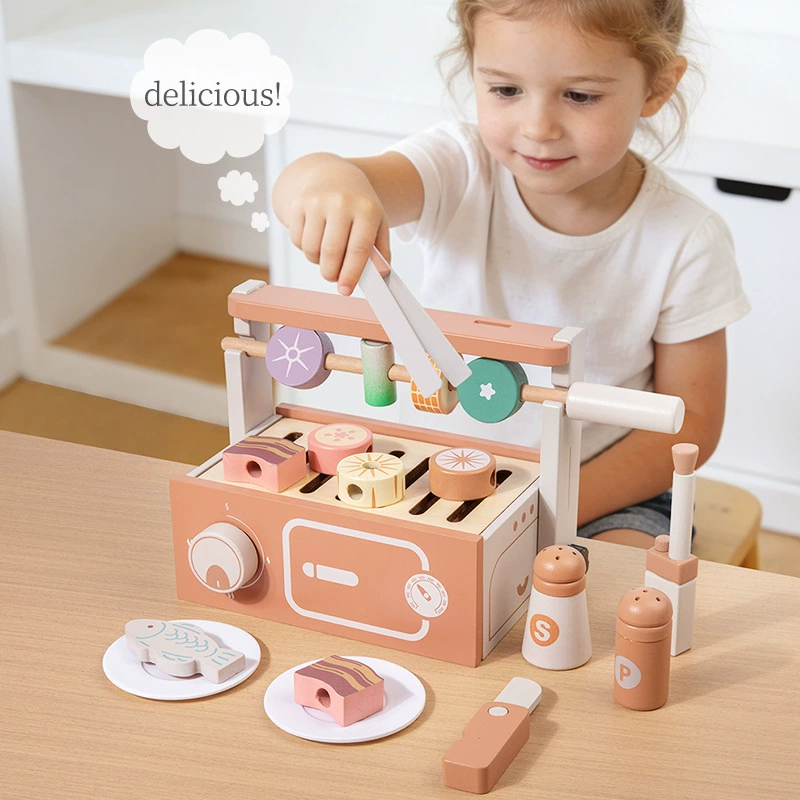 Kids Without Education - Wooden Pretend Play BBQ Grill Set