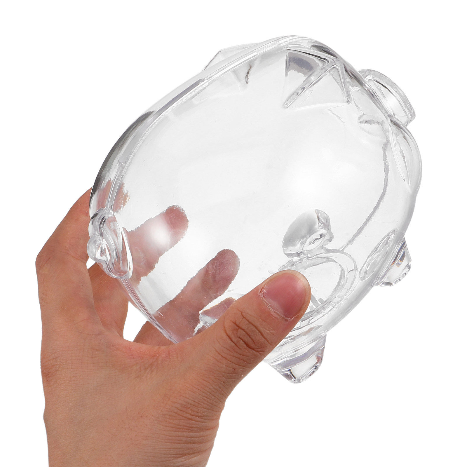 Kids Education Savings - 2Pcs Clear Money Bank Box Pig-Shaped