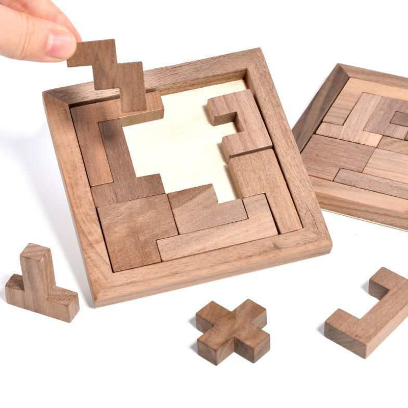 Kids Education Fun - Wooden Russian Blocks Puzzle Brain Teasers