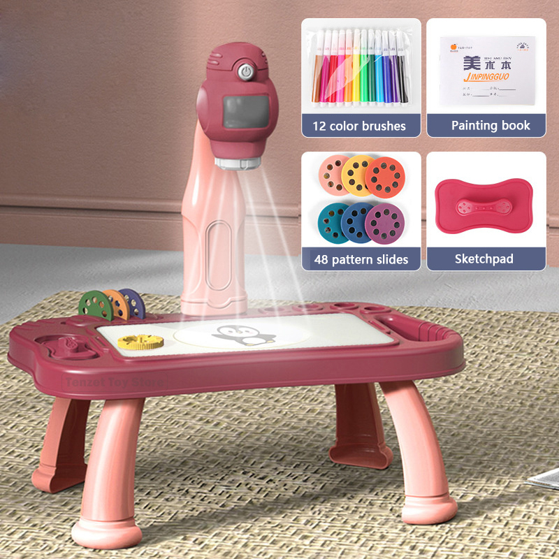 Kids Education Tools - Smart Projector Kids Painting Table Set