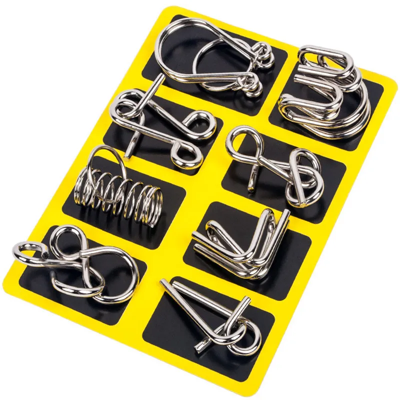 Kids Education App - 8PCS/Set Metal Montessori Wire Puzzle IQ