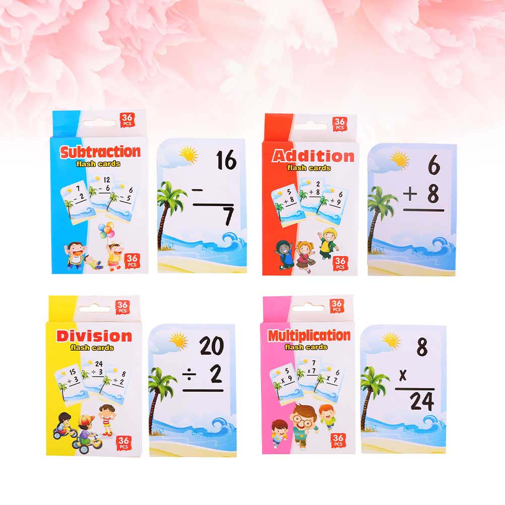 Kids Education Tools - 4 Boxes Childrens Math Study Cards
