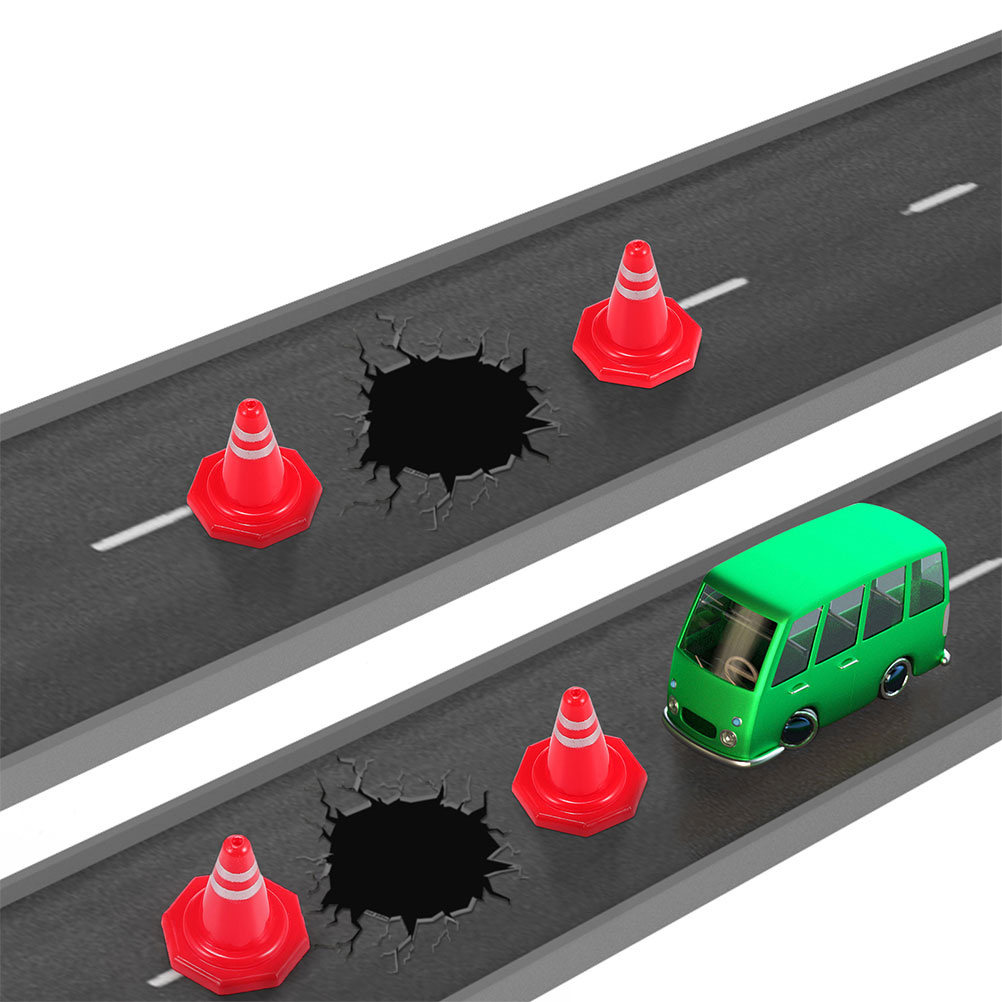 Kids Education Toy - 24Pcs Mini Traffic Cones Red PP