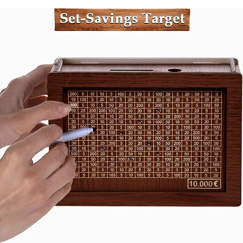 Saving Goal Wooden Money Bank  - Kids Education Savings review and price