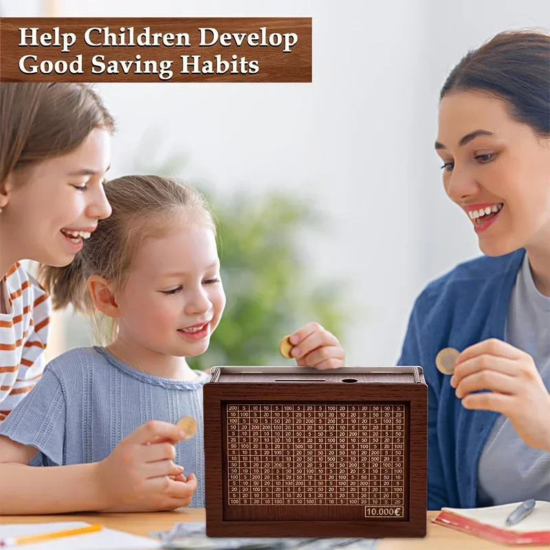 Saving Goal Wooden Money Bank  - Kids Education Savings review and price