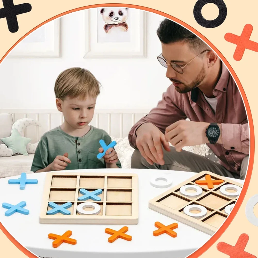 Wooden XO Tic Tac Toe Game Min - Kids Educational Game 3 review and price