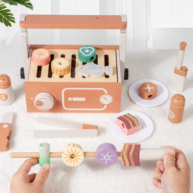 Wooden Pretend Play BBQ Grill  - Kids Without Education review and price
