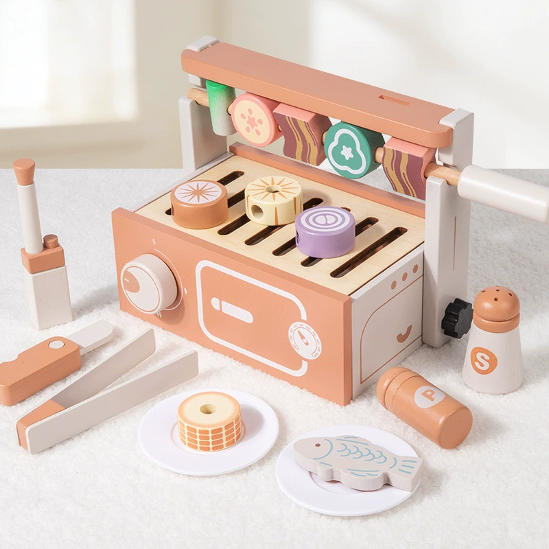 Wooden Pretend Play BBQ Grill  - Kids Without Education review and price