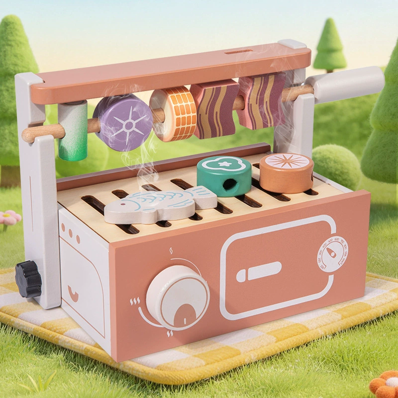 Wooden Pretend Play BBQ Grill  - Kids Without Education review and price