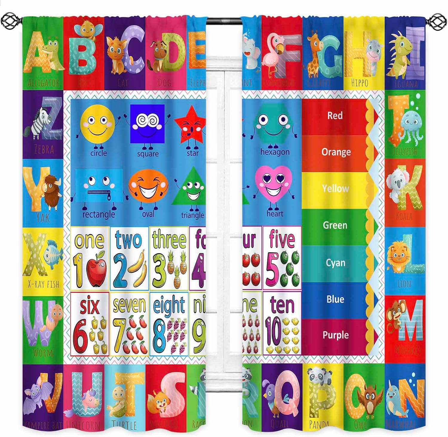 ABC Number Shape Curtain Panel - Abc Kids Early Education review and price