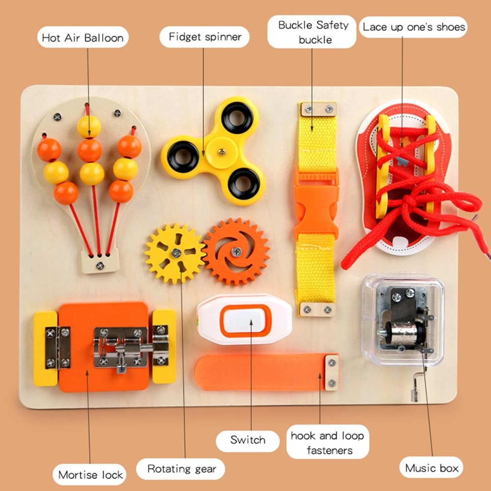 Montessori Wooden Busy Board T - Kids Education Toy review and price