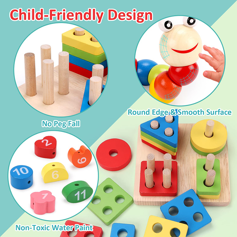 5-6pcs/set Montessori Wooden T - Kids Educational Game 3 review and price