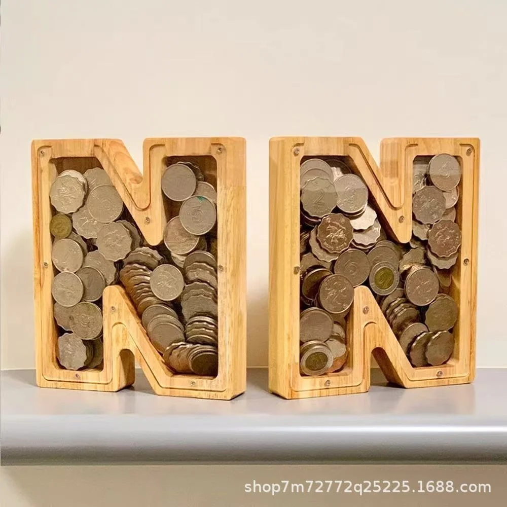 Wooden 26 Letter Alphabet Coin - Kids Education Savings review and price