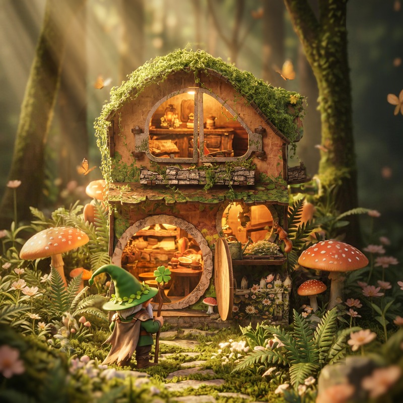 Green Vine Covered Cottage 3D  - Kids Without Education review and price